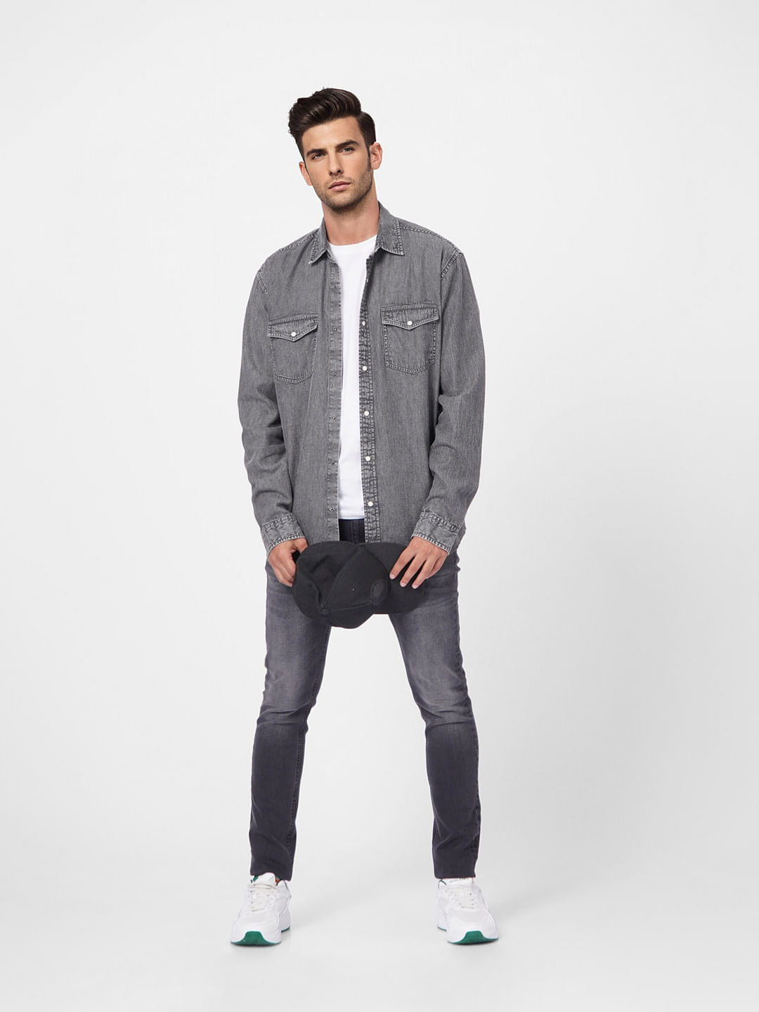 Grey Low Rise Washed Liam Skinny Jeans - 28/30