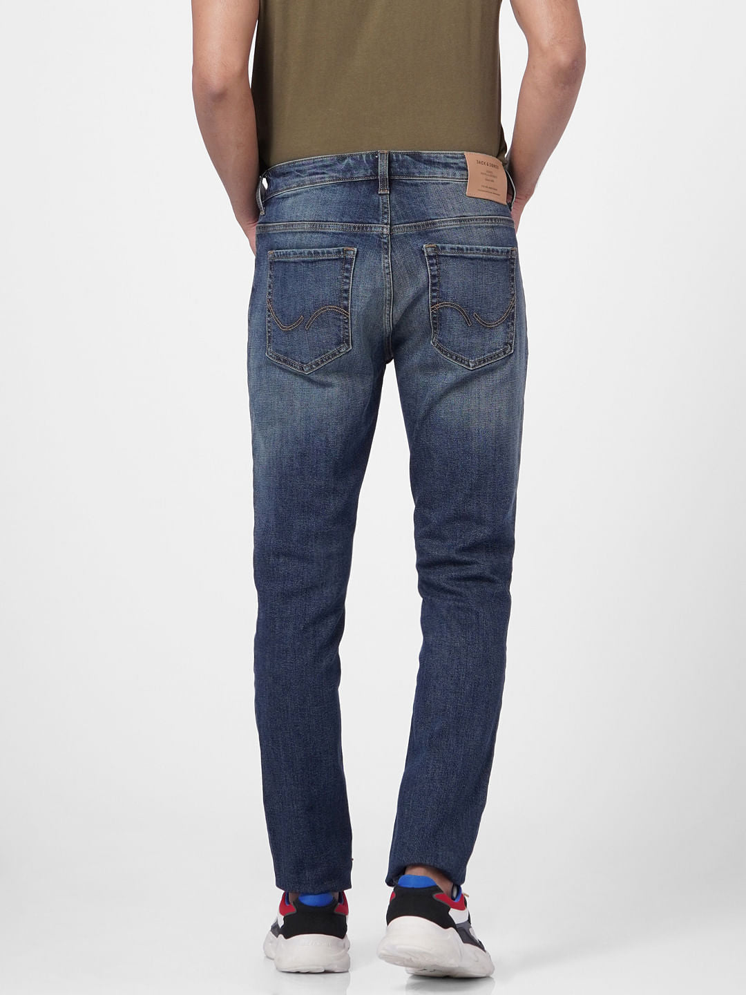 Blue Low Rise Washed Ben Skinny Fit Jeans