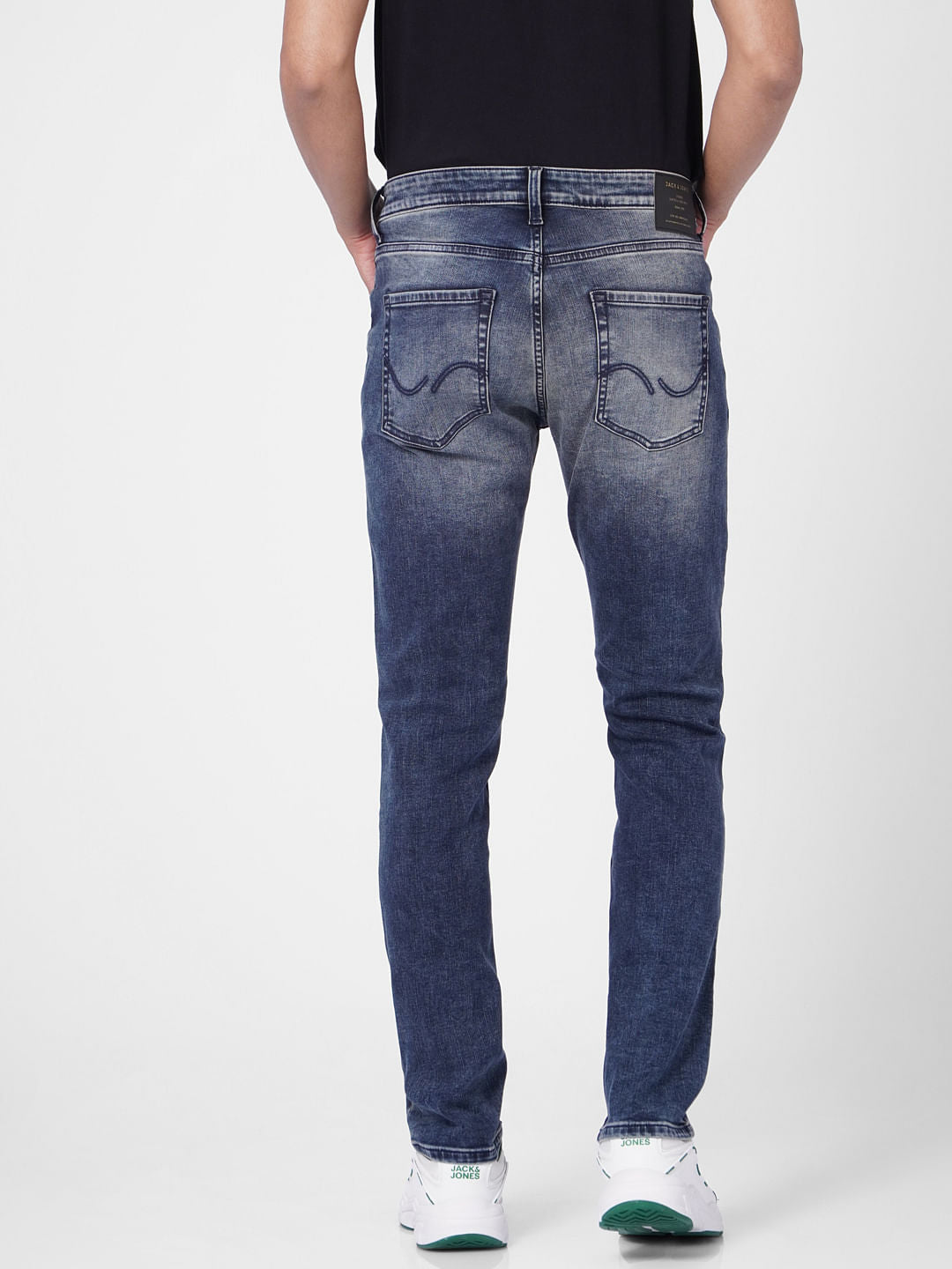 Dark Blue Low Rise Washed Ben Skinny Jeans