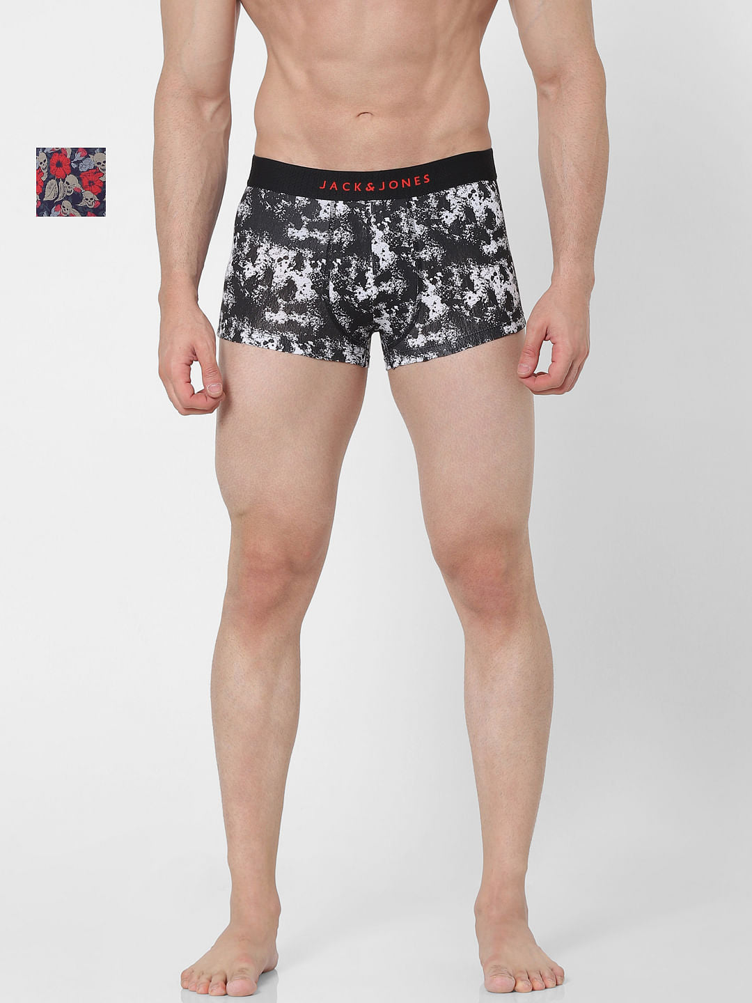 Pack of 2 Printed Briefs - Blue & White - S