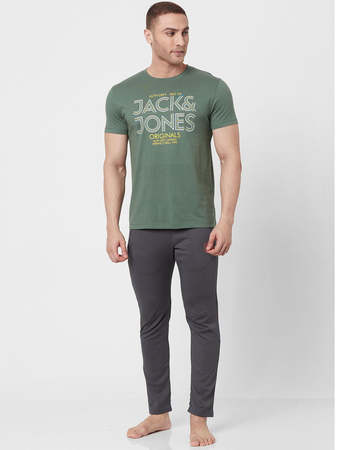 Green Logo Print Crew Neck T-shirt - S