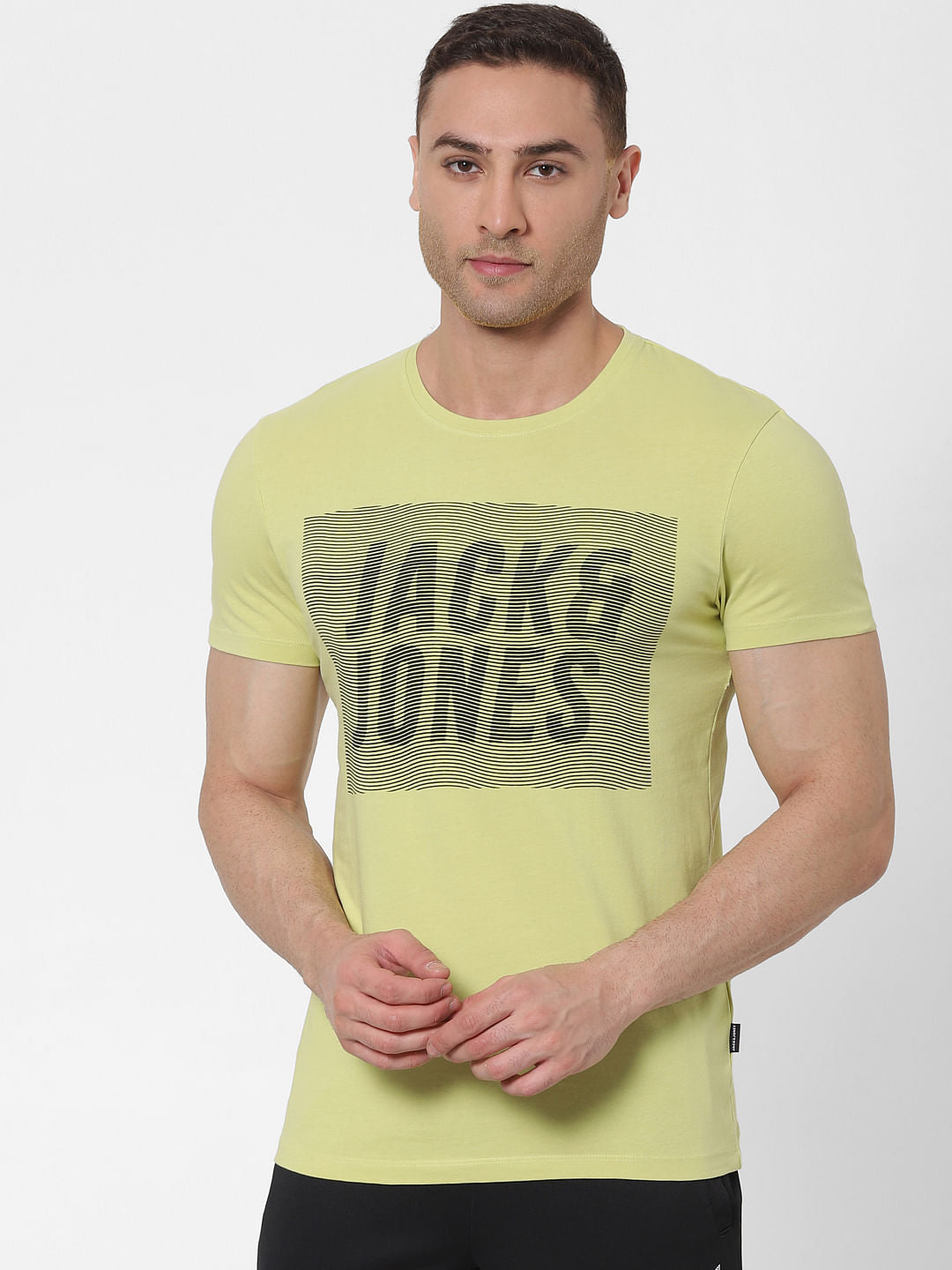 Green Logo Print Crew Neck T-shirt