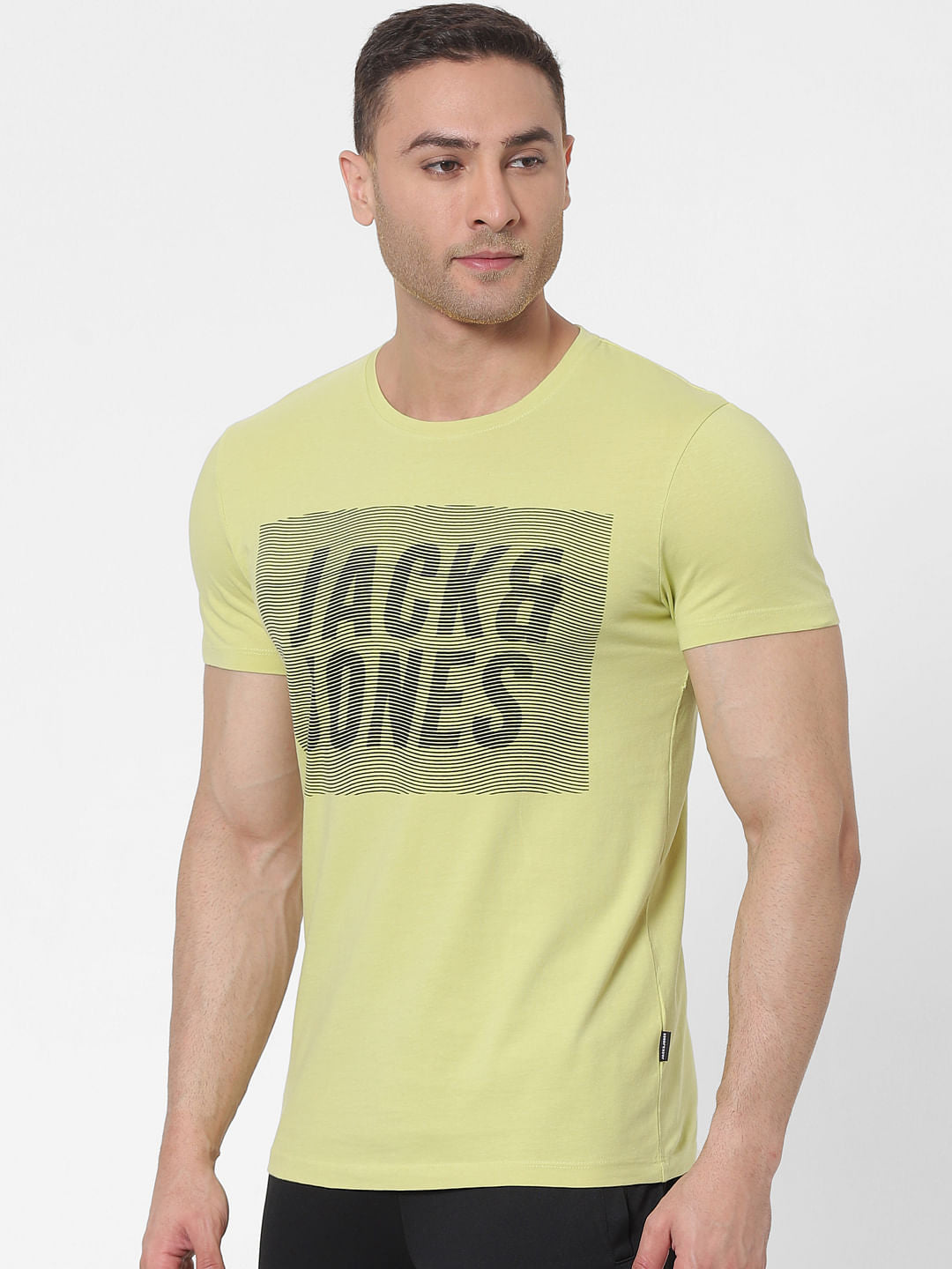 Green Logo Print Crew Neck T-shirt