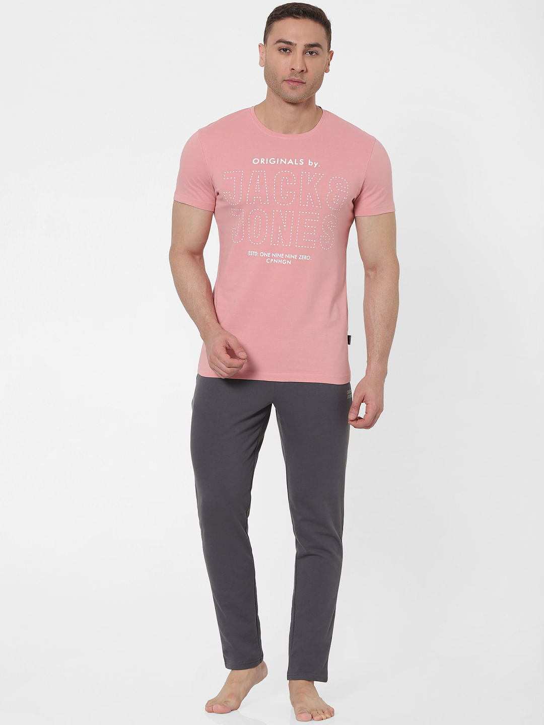 Pink Logo Print Crew Neck T-shirt - S