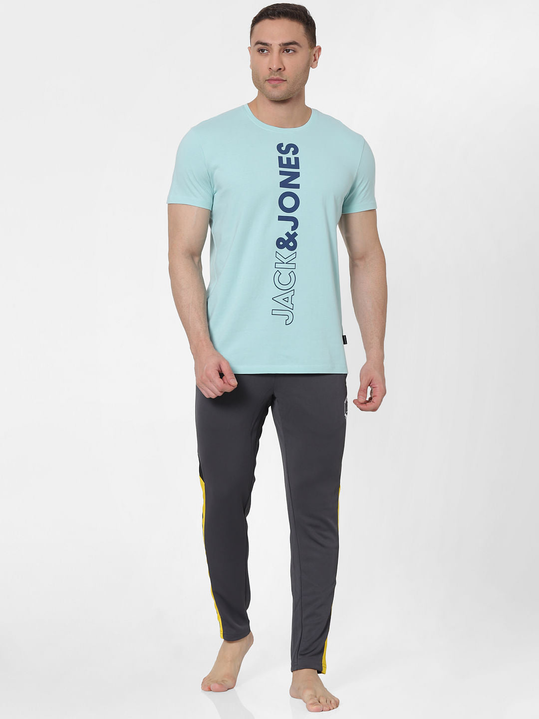Blue Logo Print Crew Neck T-shirt - S