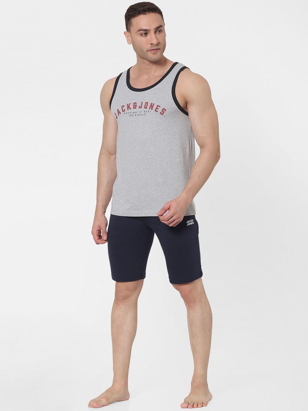 Grey Logo Print Vest - S