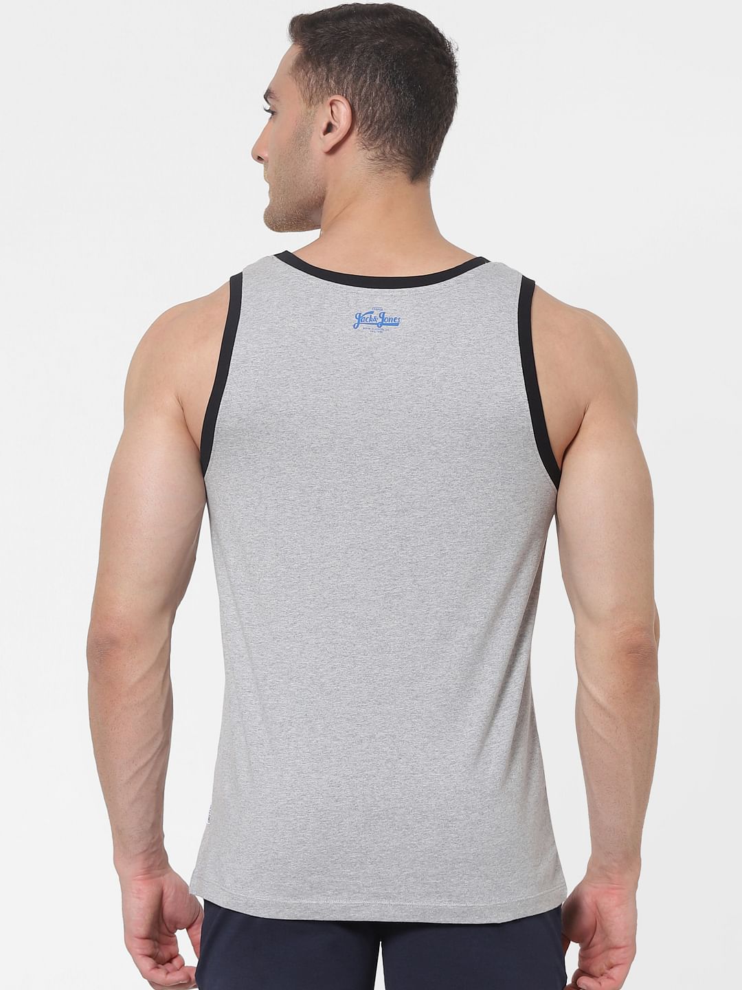 Grey Logo Print Vest