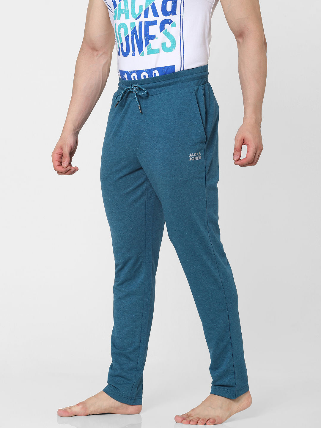 Blue Mid Rise Trackpants
