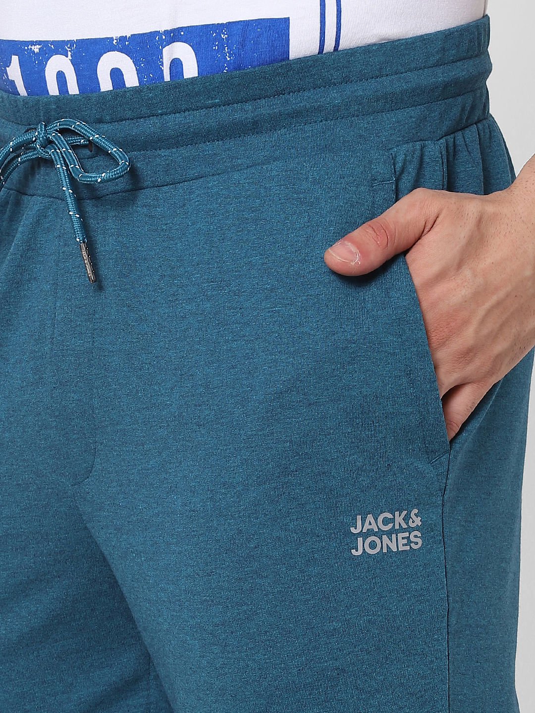 Blue Mid Rise Trackpants