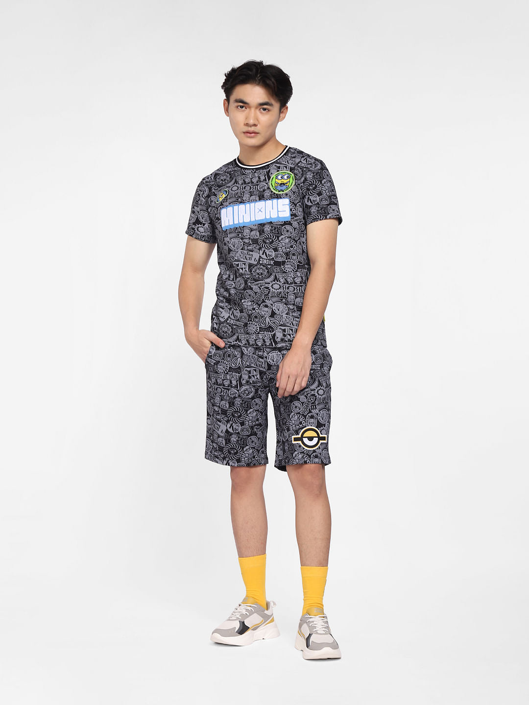 x Minion Black Printed Co-ord T-shirt