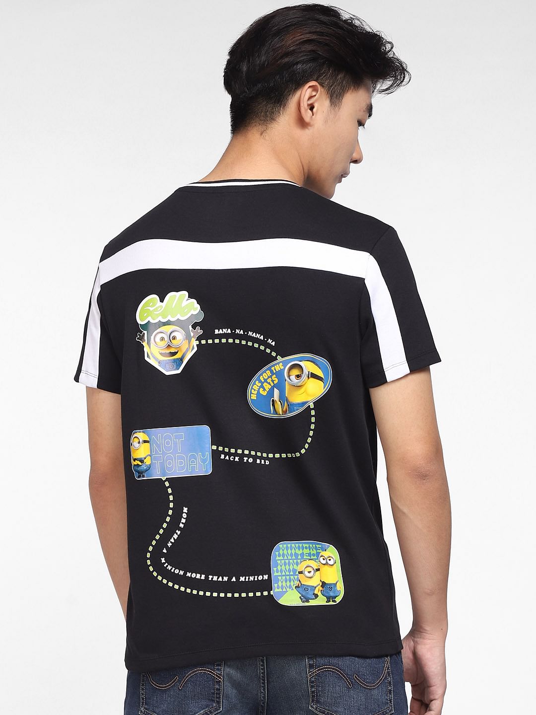 x Minion Black Printed Crew Neck T-shirt
