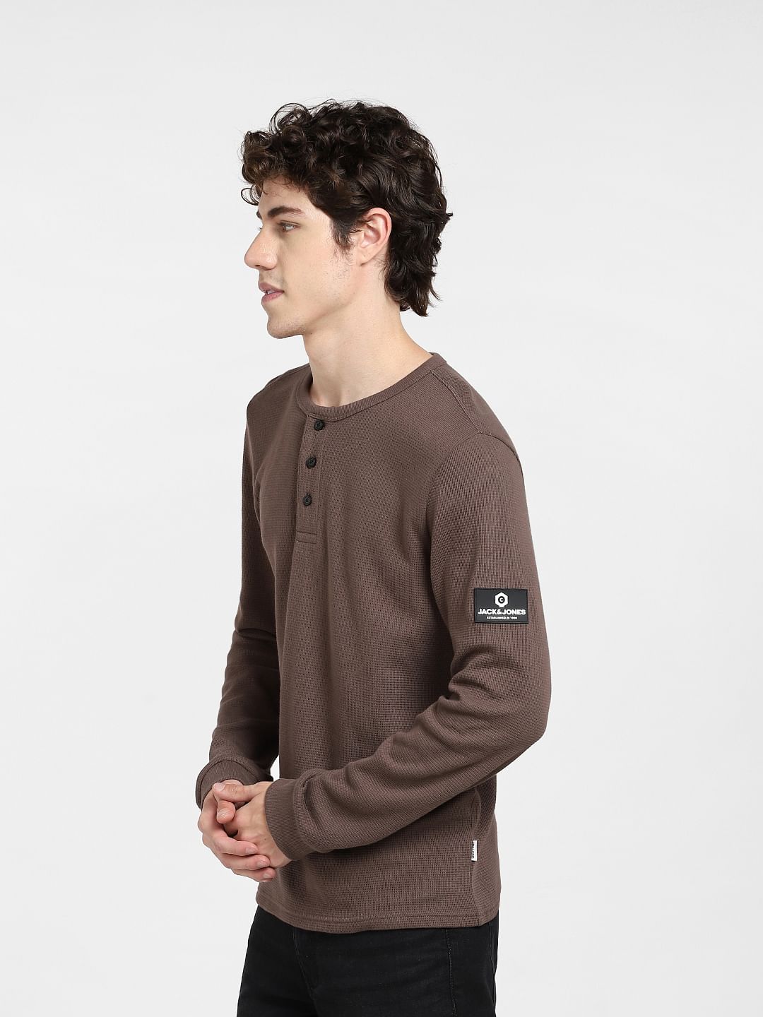 Brown Henley T-shirt