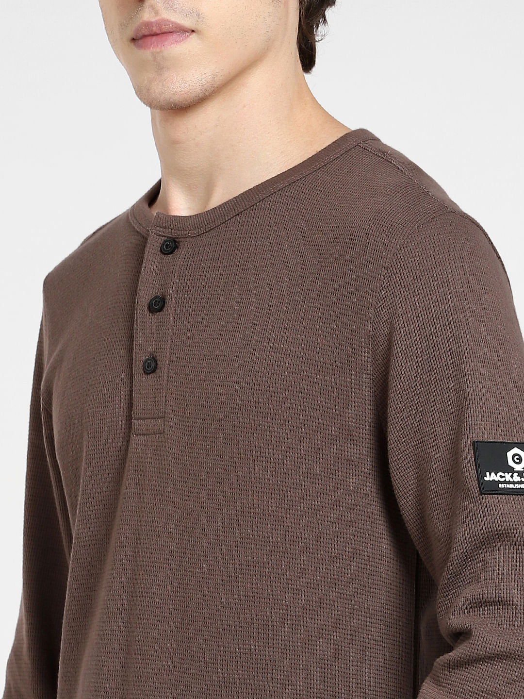 Brown Henley T-shirt