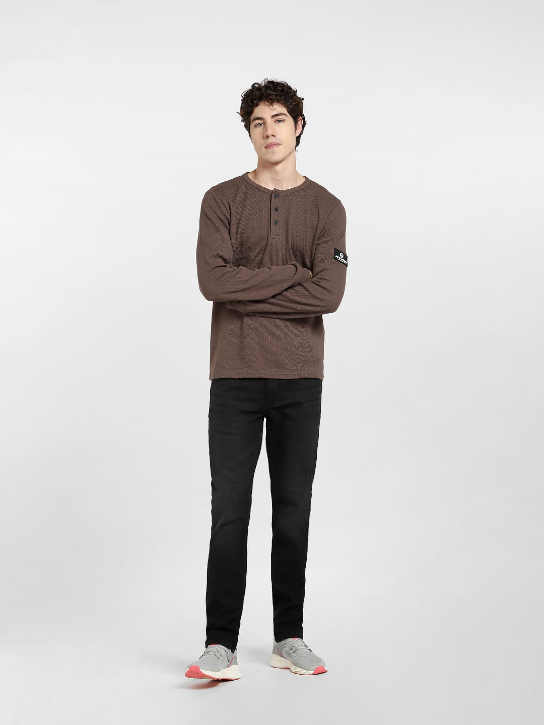 Brown Henley T-shirt