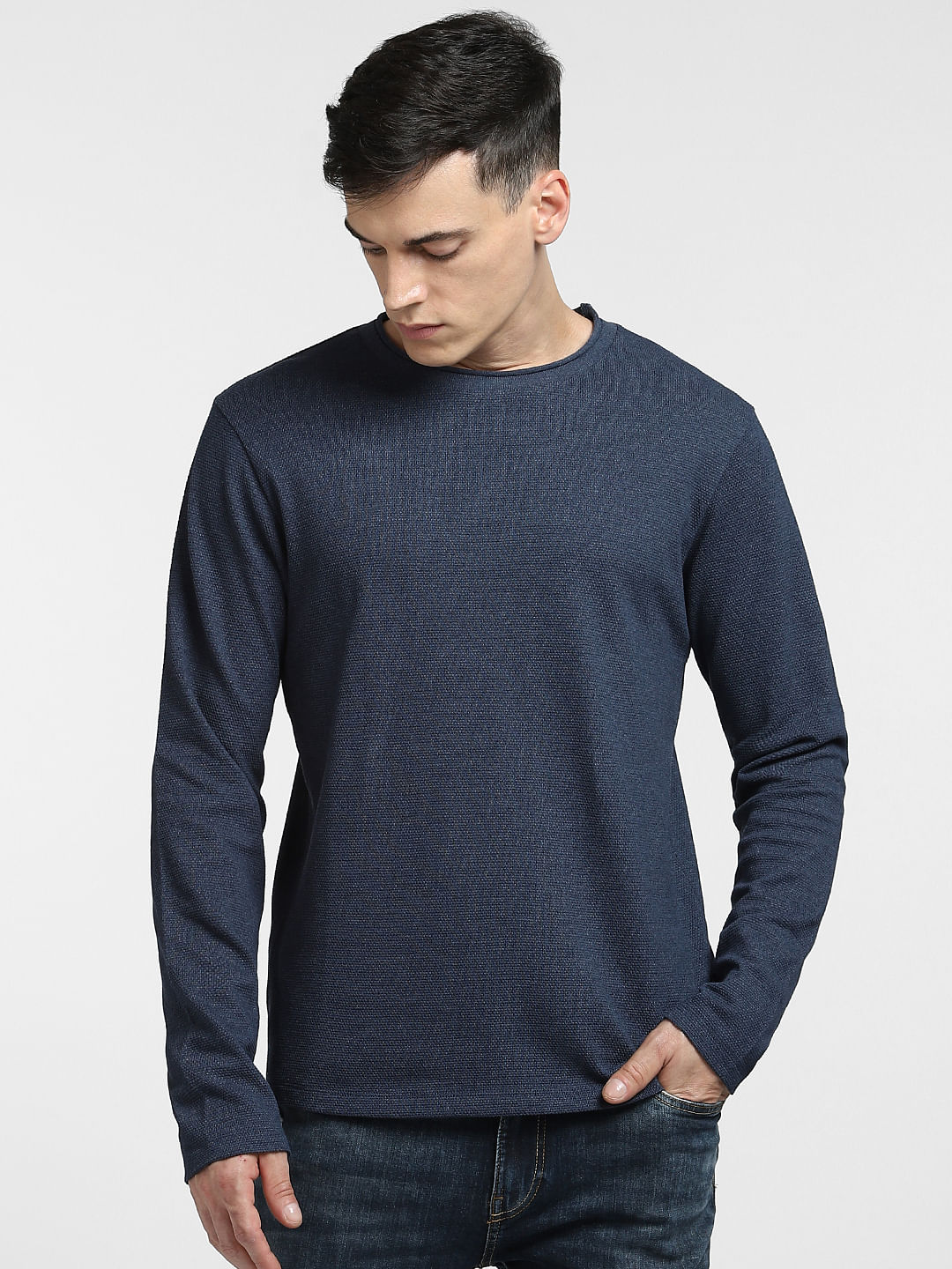 Dark Blue Crew Neck T-shirt