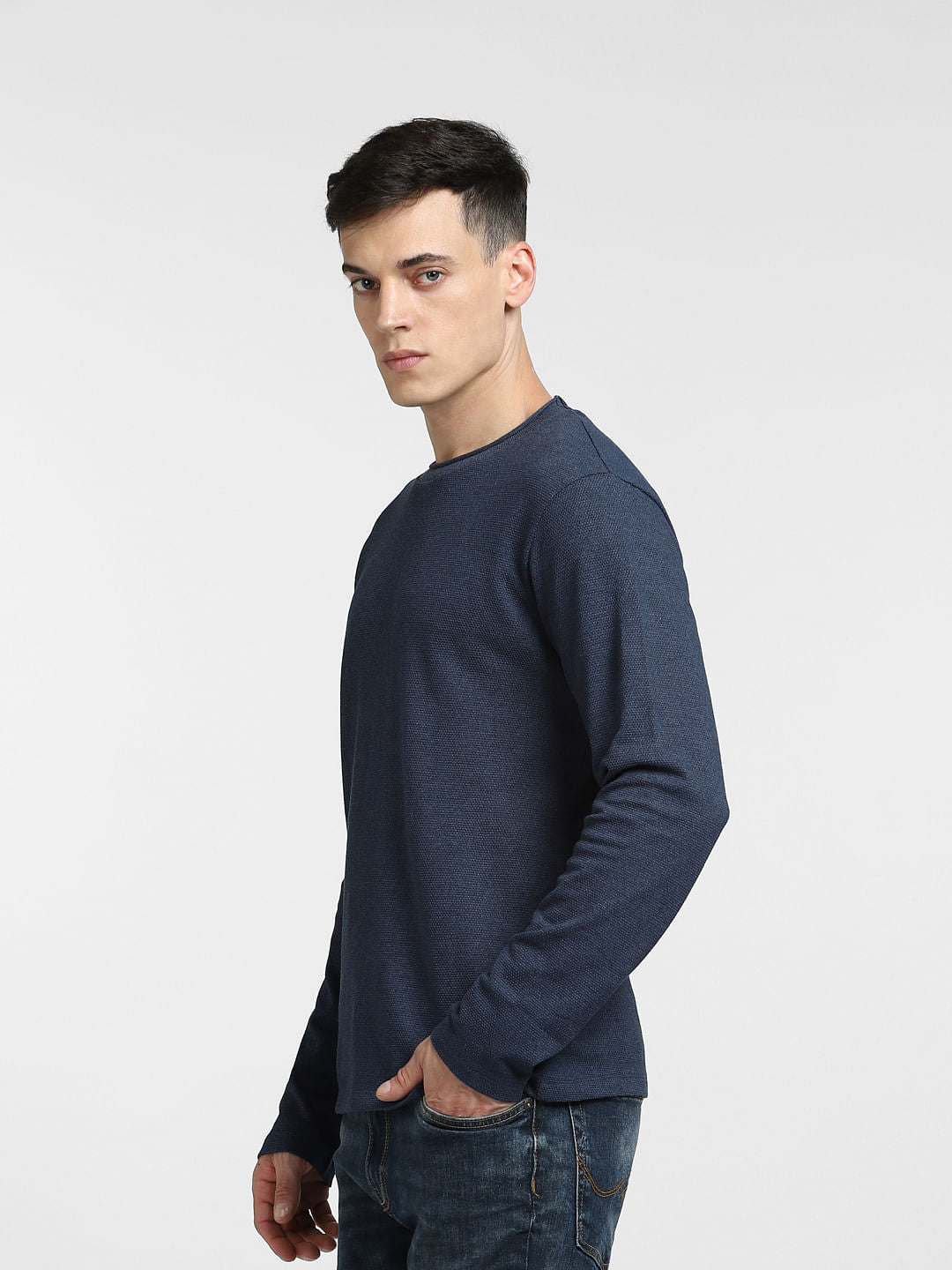 Dark Blue Crew Neck T-shirt