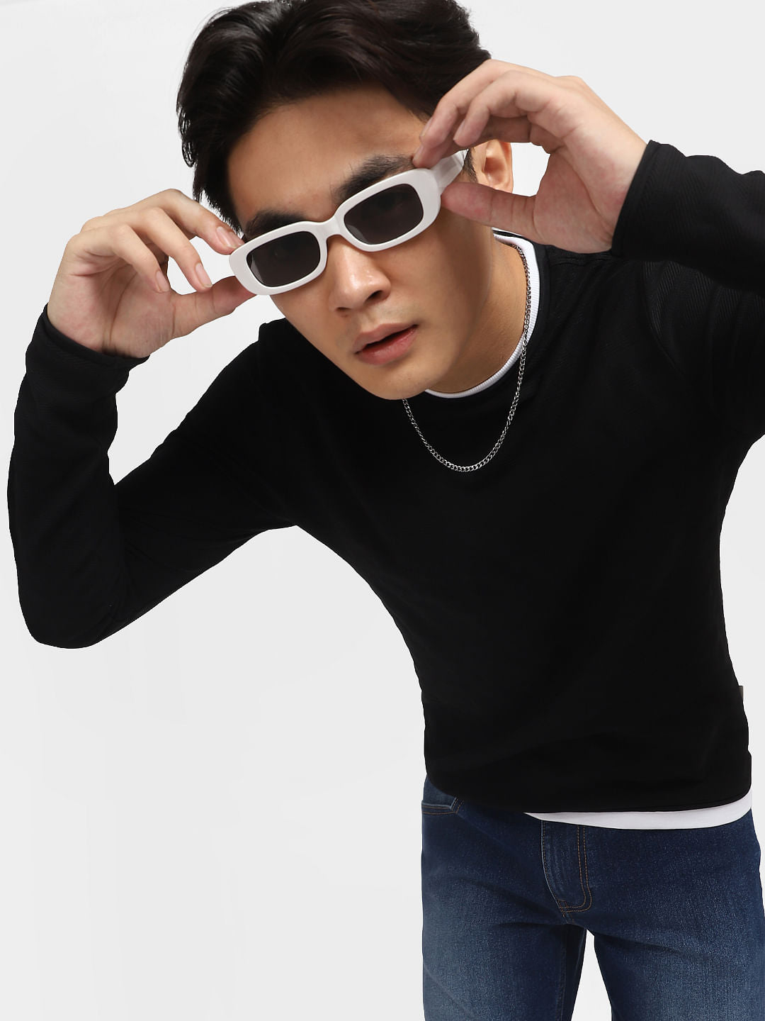Black Crew Neck T-shirt - S