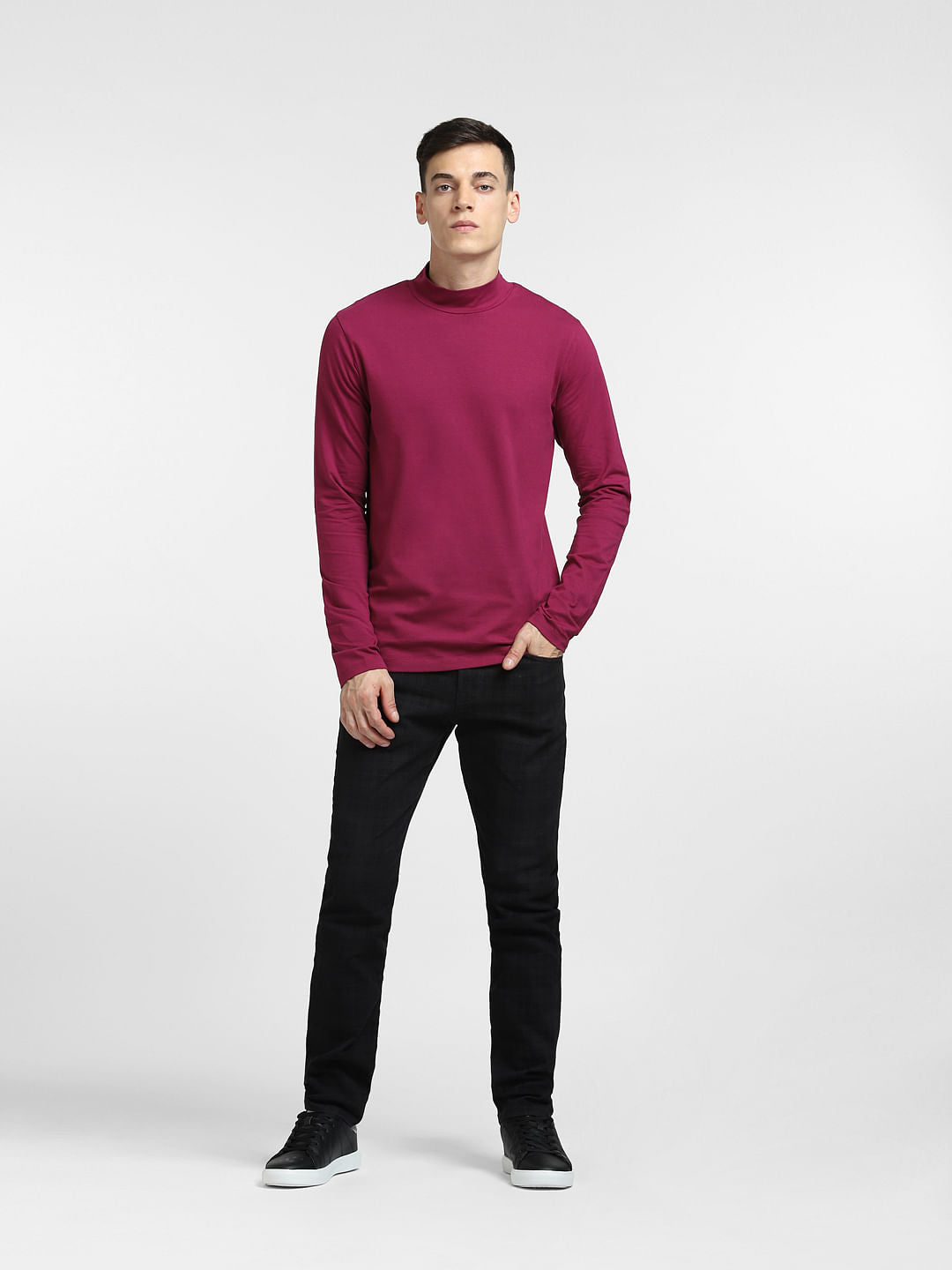 Purple High Neck T-shirt