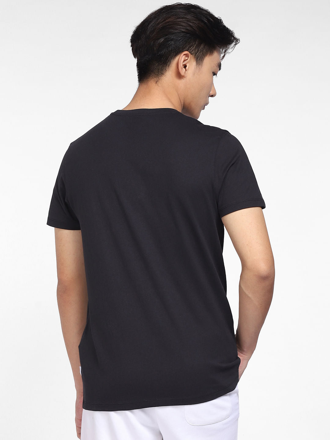 Black Logo Print Crew Neck T-shirt