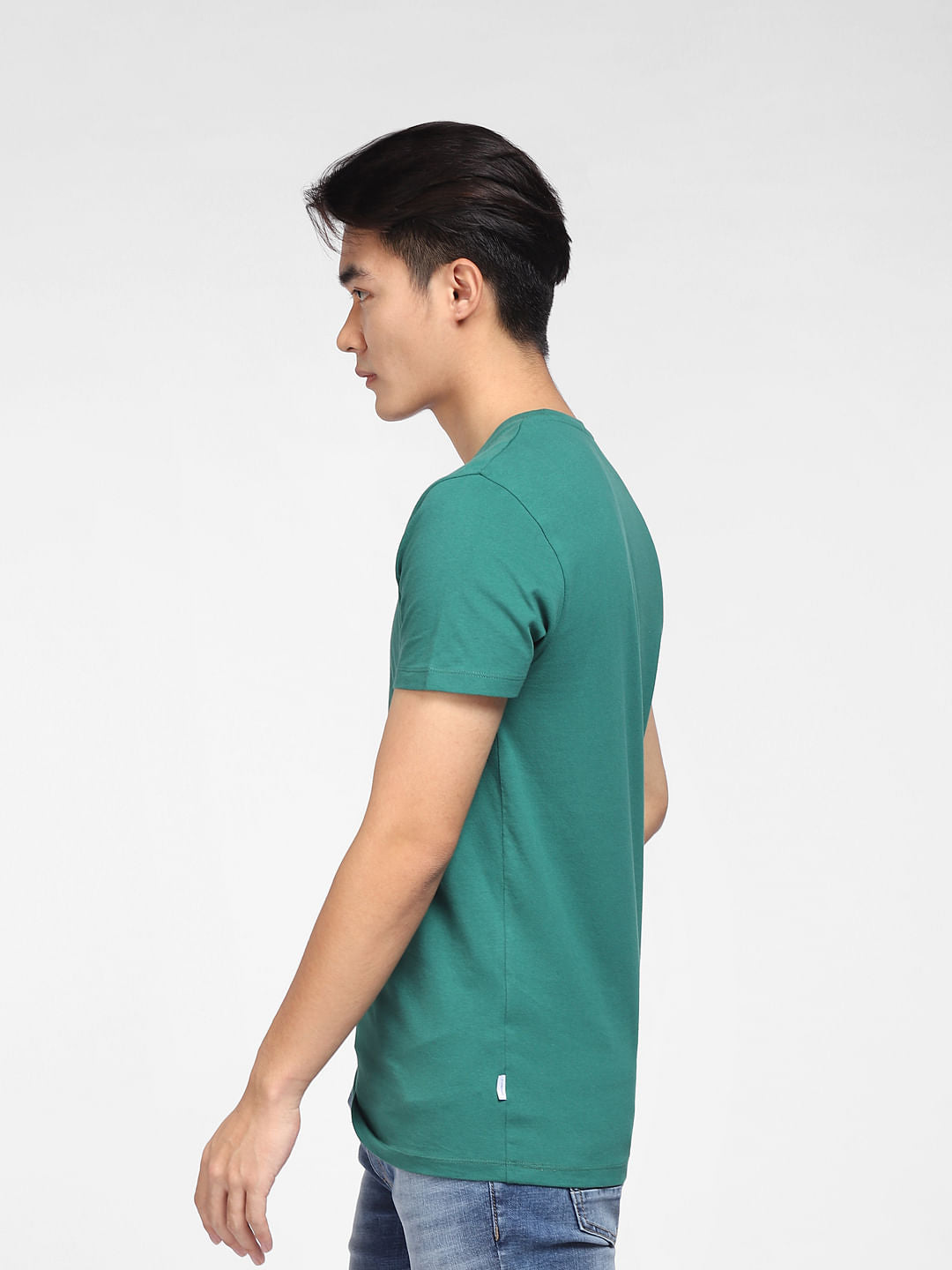 Green Logo Print Crew Neck T-shirt