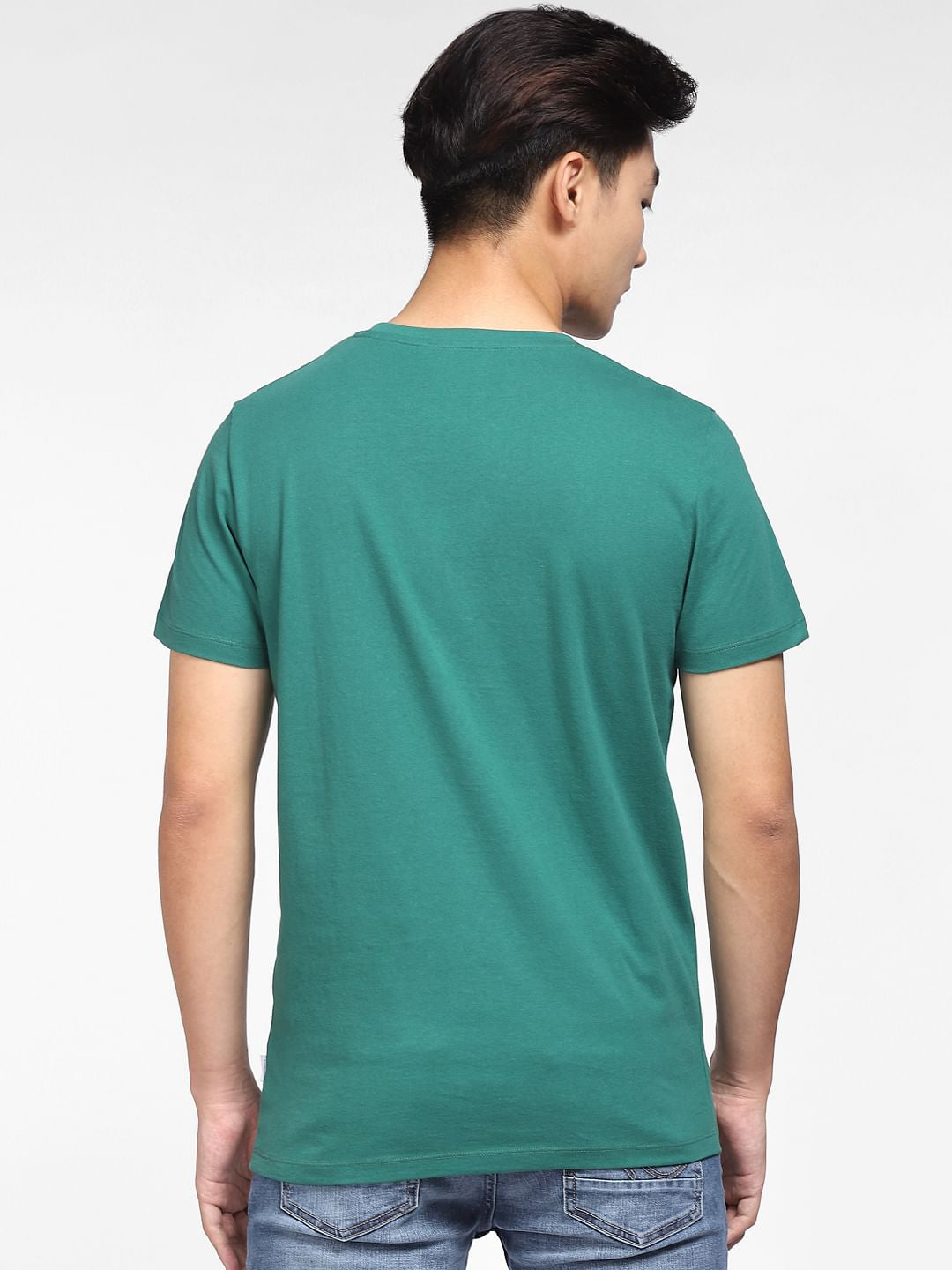 Green Logo Print Crew Neck T-shirt