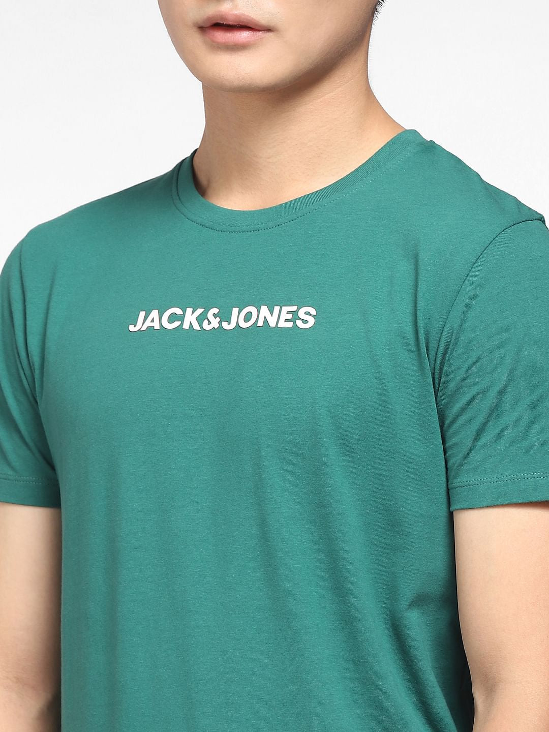 Green Logo Print Crew Neck T-shirt