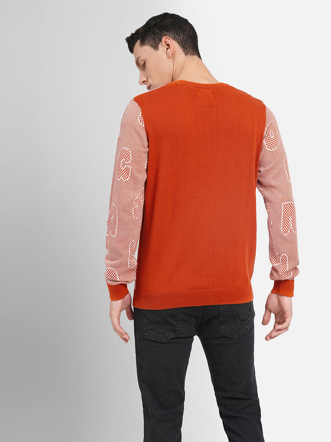 Orange Printed Pullover