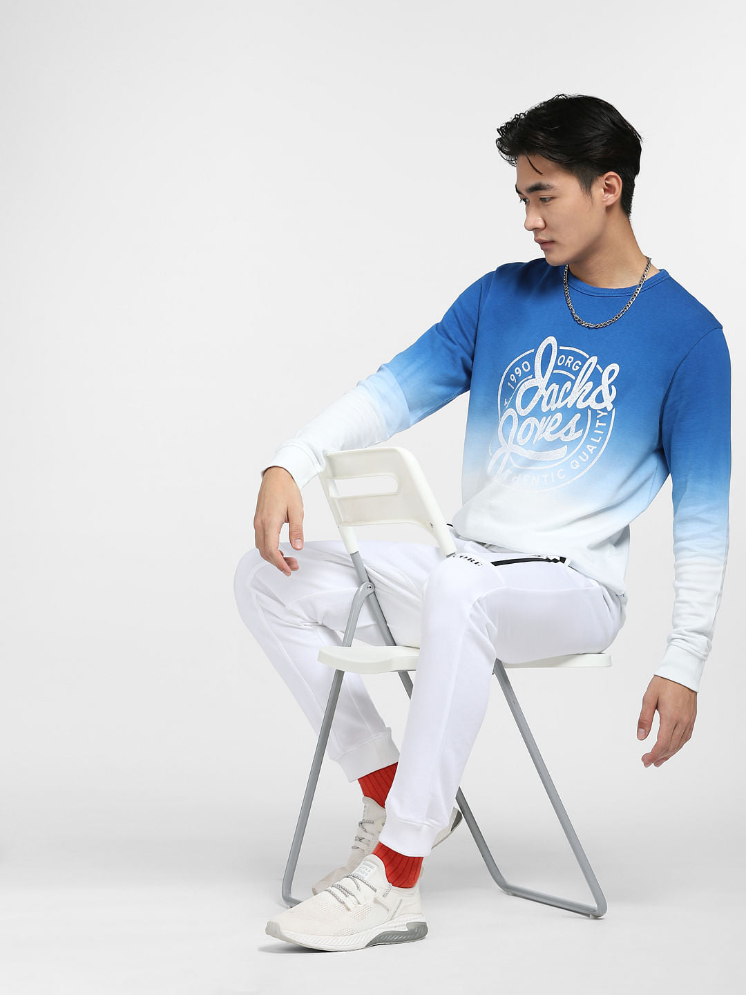 Light Blue Colourblocked Sweatshirt - S