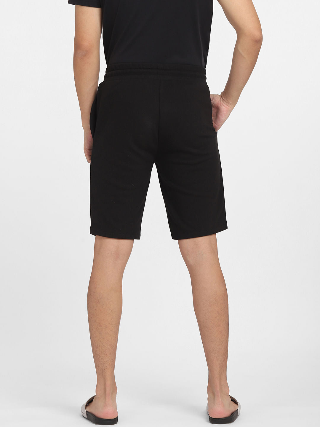 Minion Black Mid Rise Printed Shorts