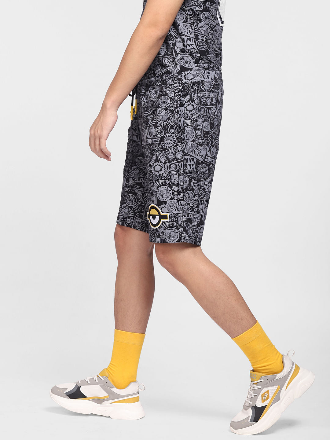 Minion Black Printed Co-ord Shorts