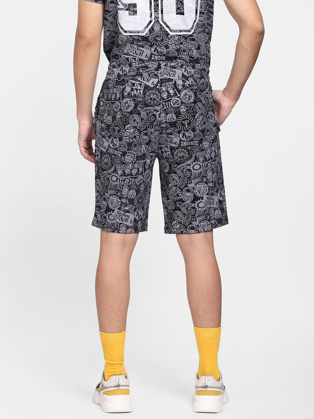 Minion Black Printed Co-ord Shorts