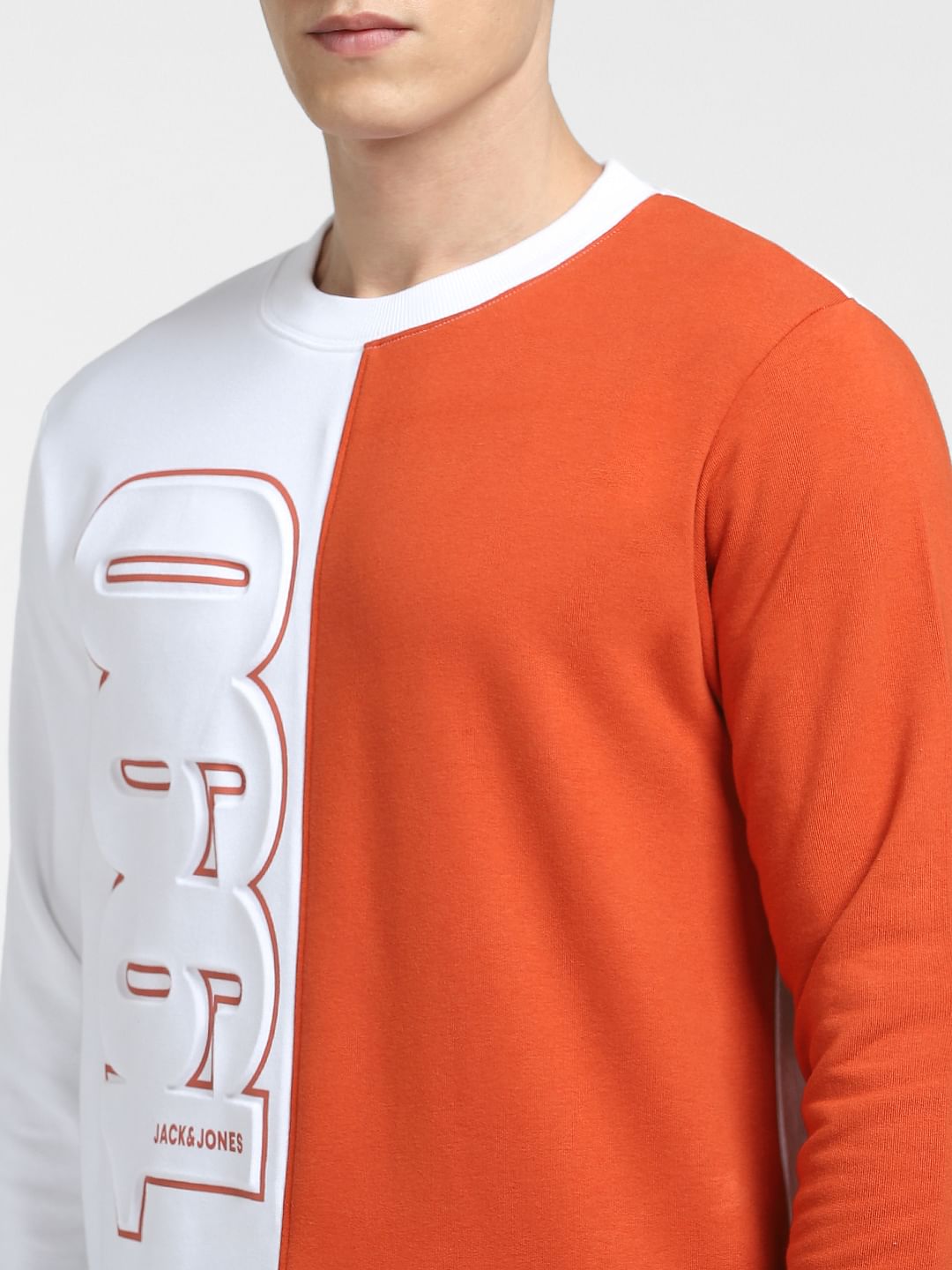White Colourblocked Sweatshirt