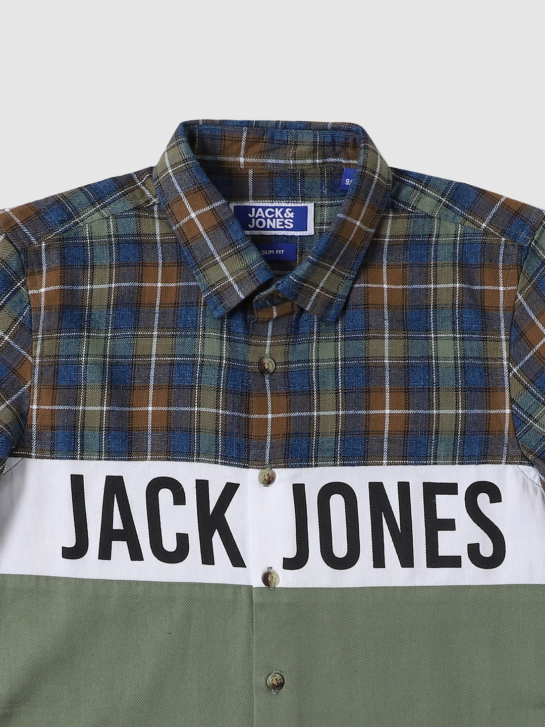 Boys White Logo Print Full Sleeves Shirt