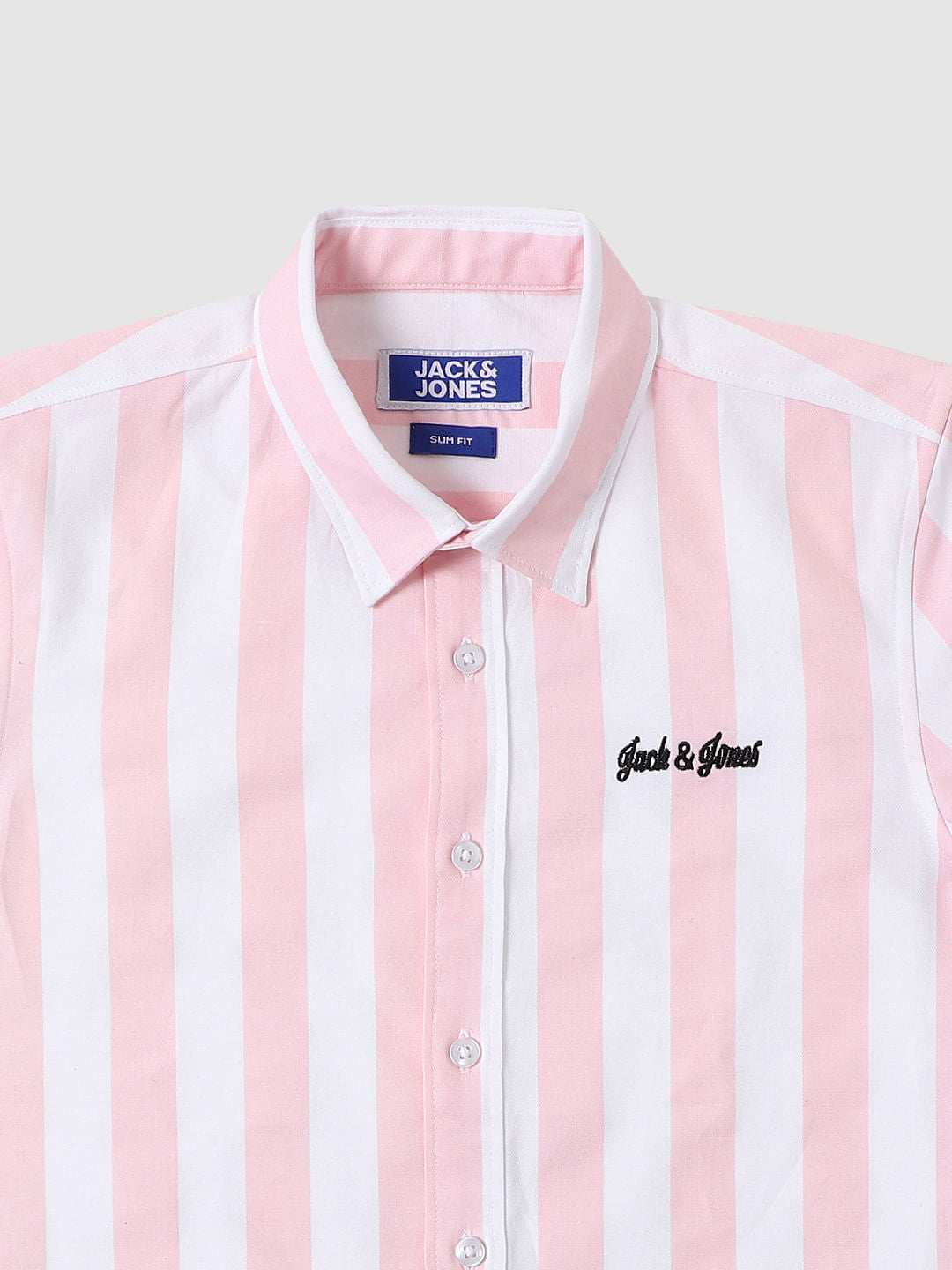 Boys Pink Striped Full Sleeves Shirt