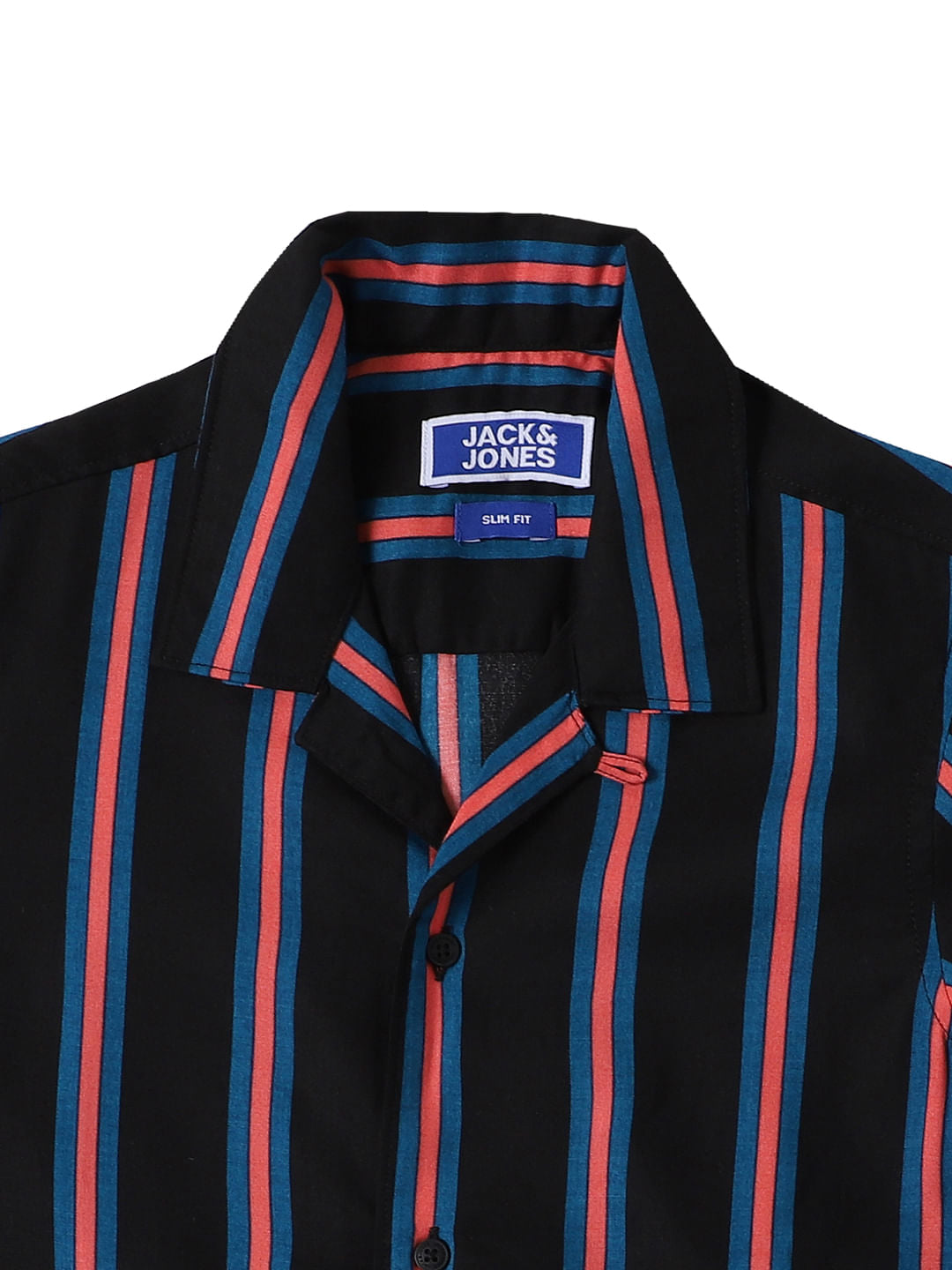 Boys Black Striped Half Sleeves Shirt