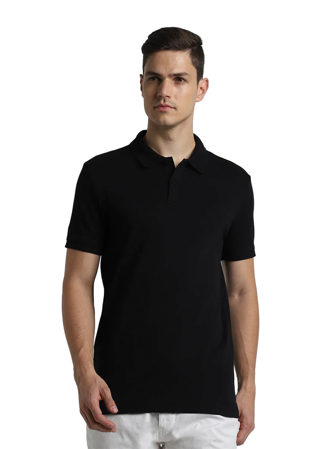 Black Cotton Polo - XS