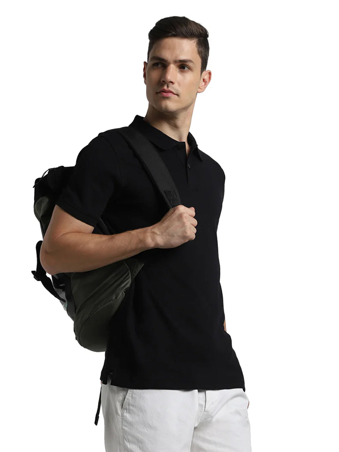 Black Cotton Polo