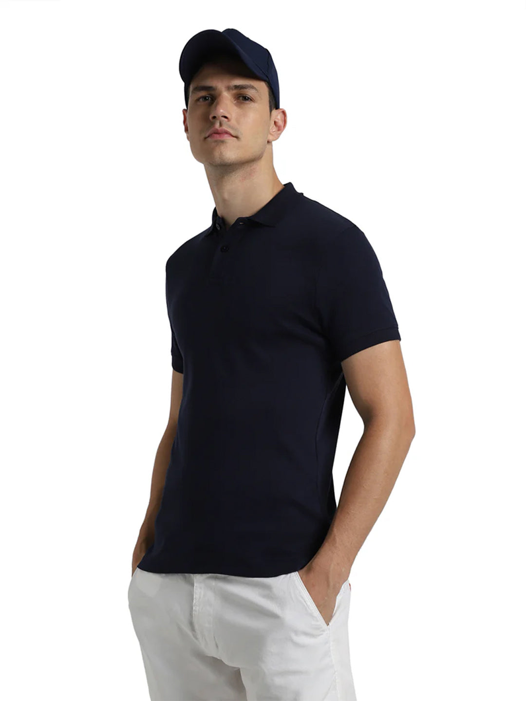 Navy Blue Cotton Polo