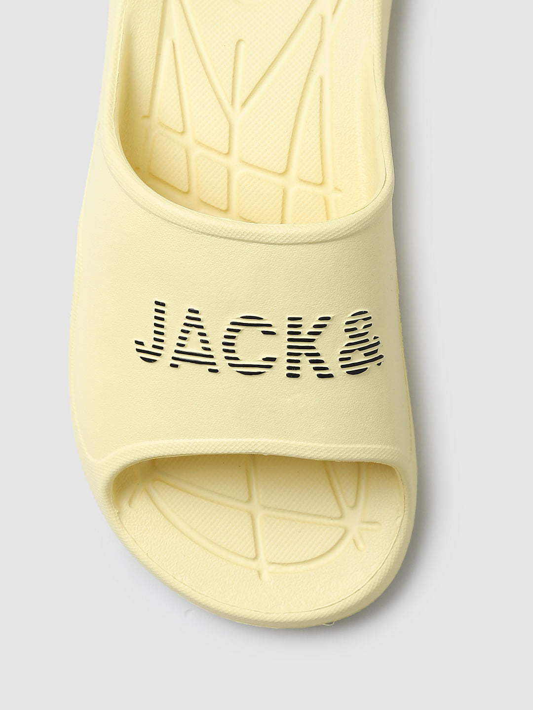 Pastel Yellow Logo Print Sliders