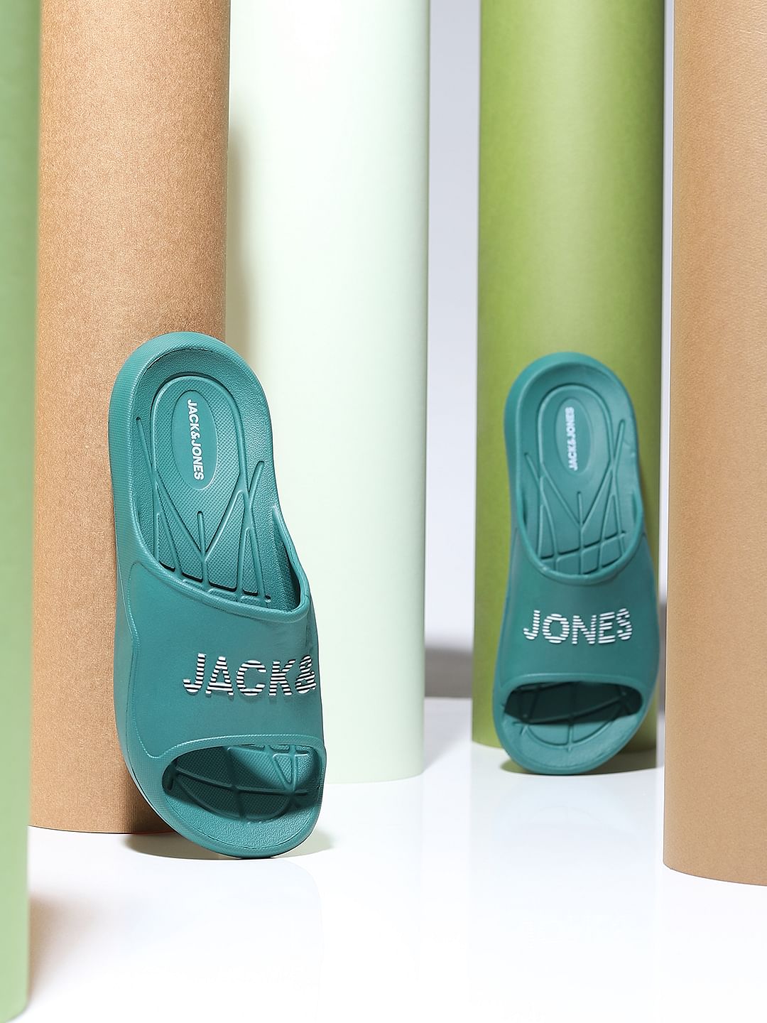Green Logo Print Sliders - 6