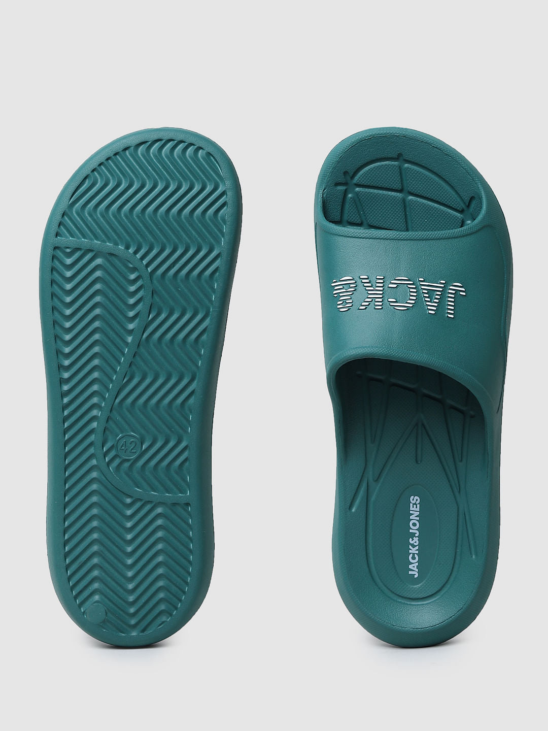 Green Logo Print Sliders