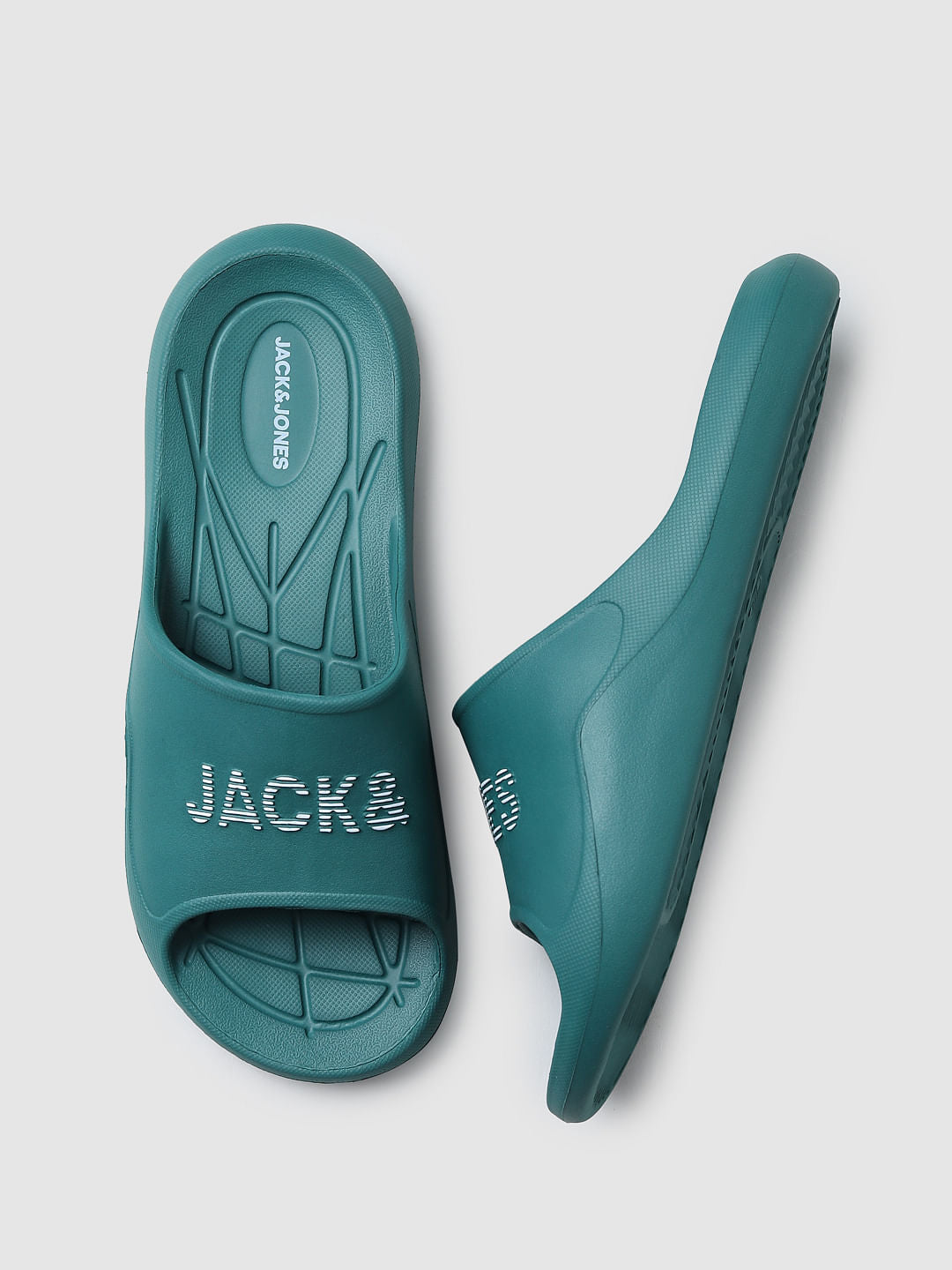 Green Logo Print Sliders