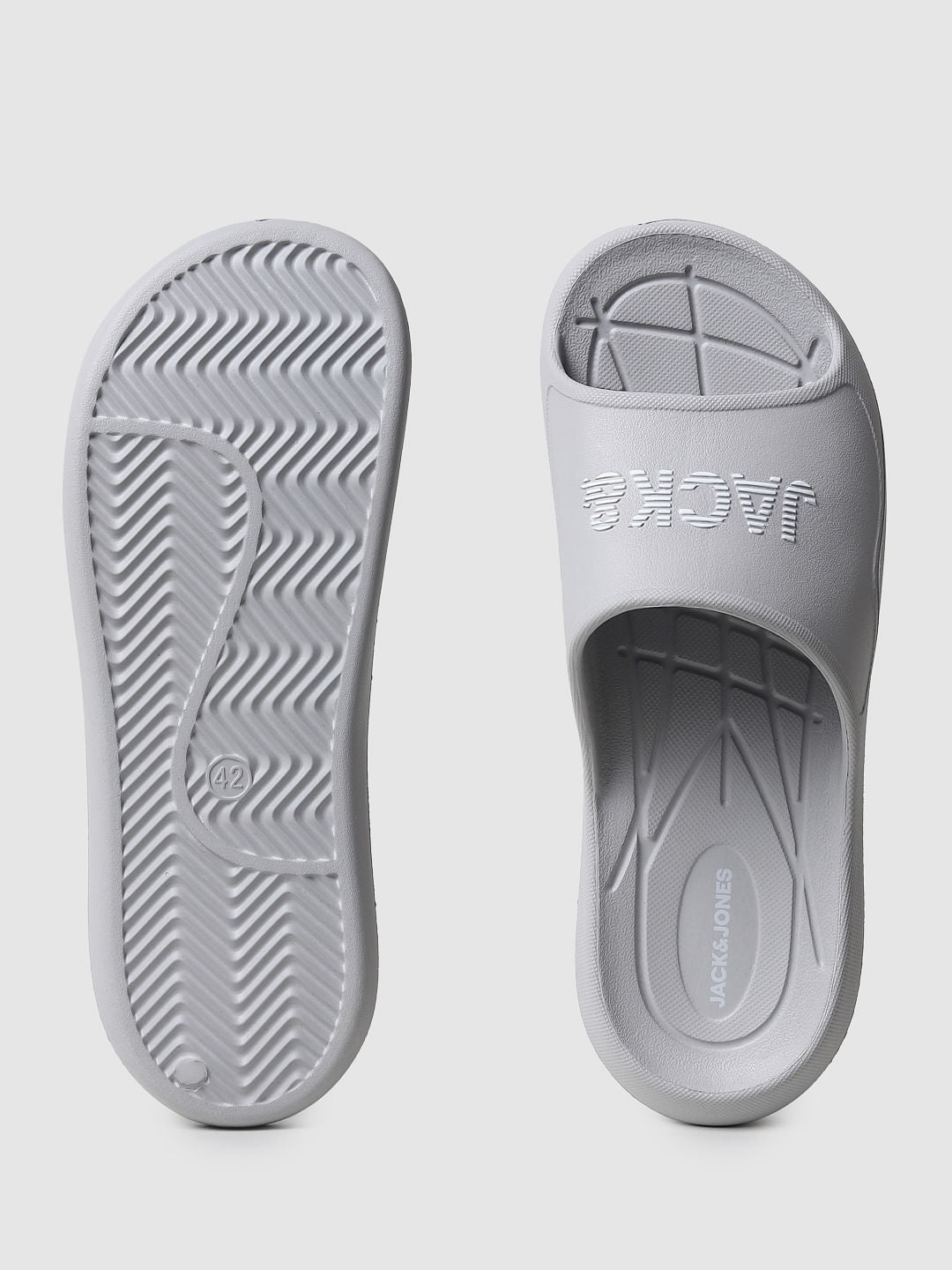 Grey Logo Print Sliders
