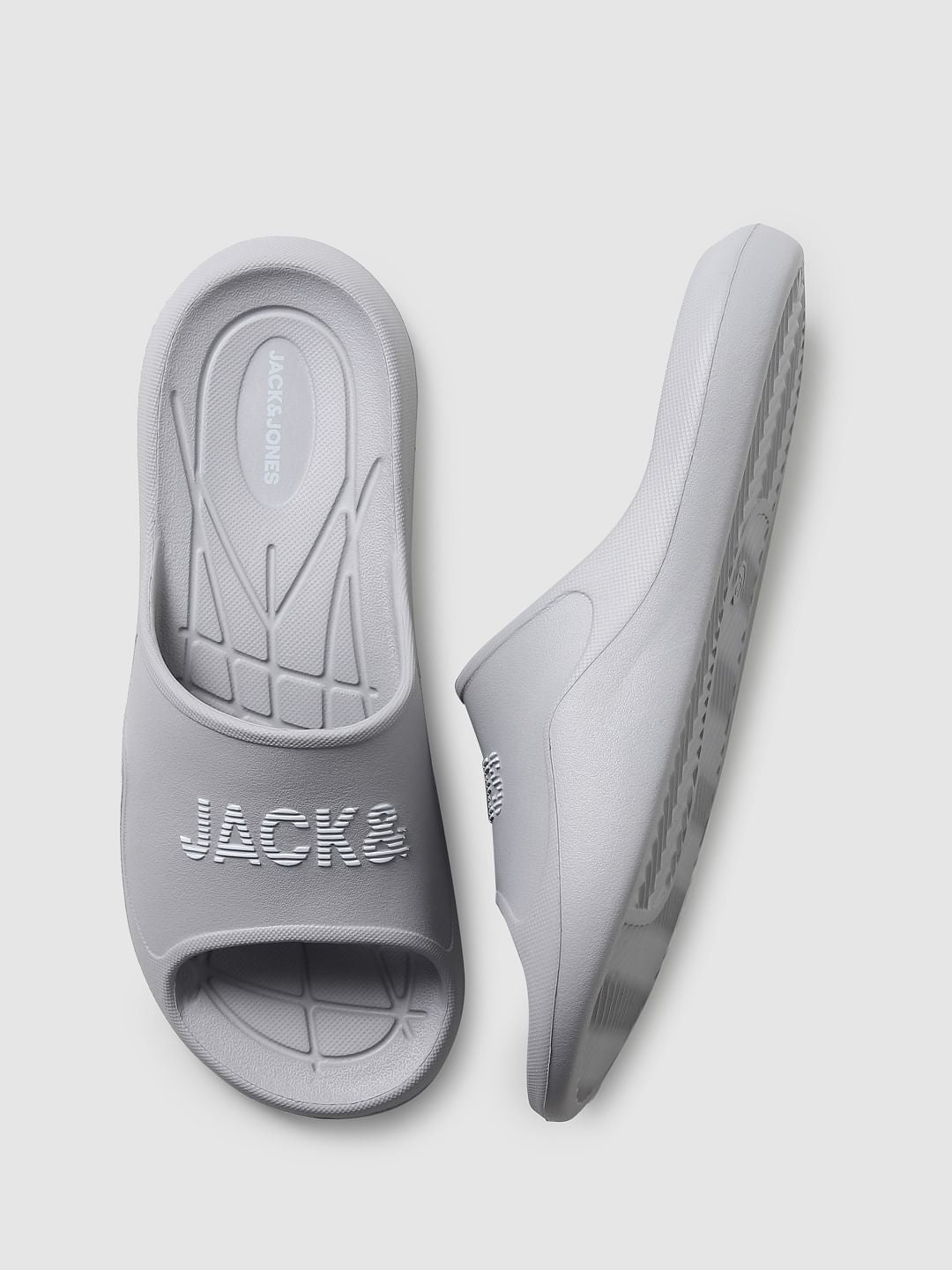 Grey Logo Print Sliders