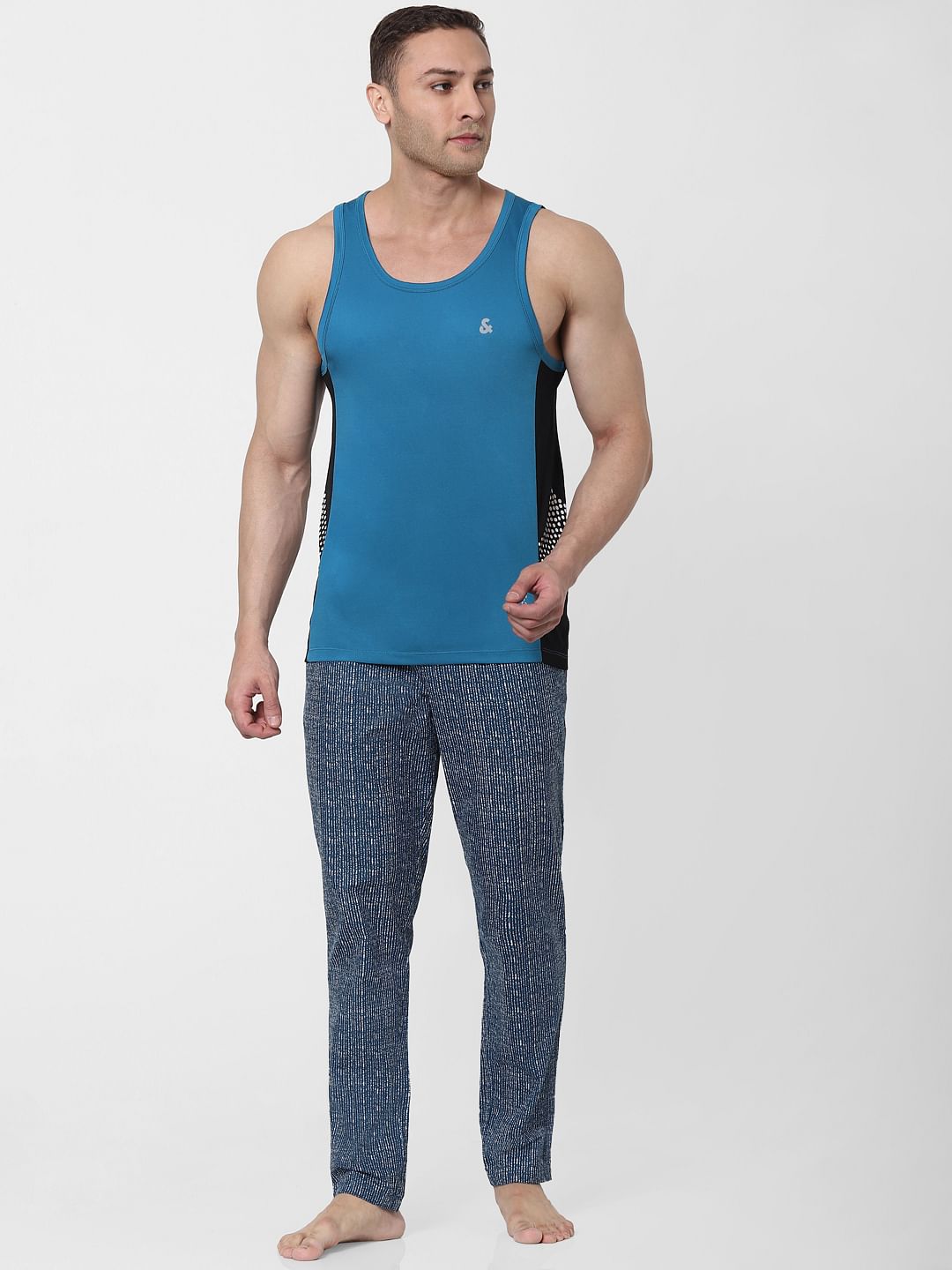 Blue Logo Print Vest