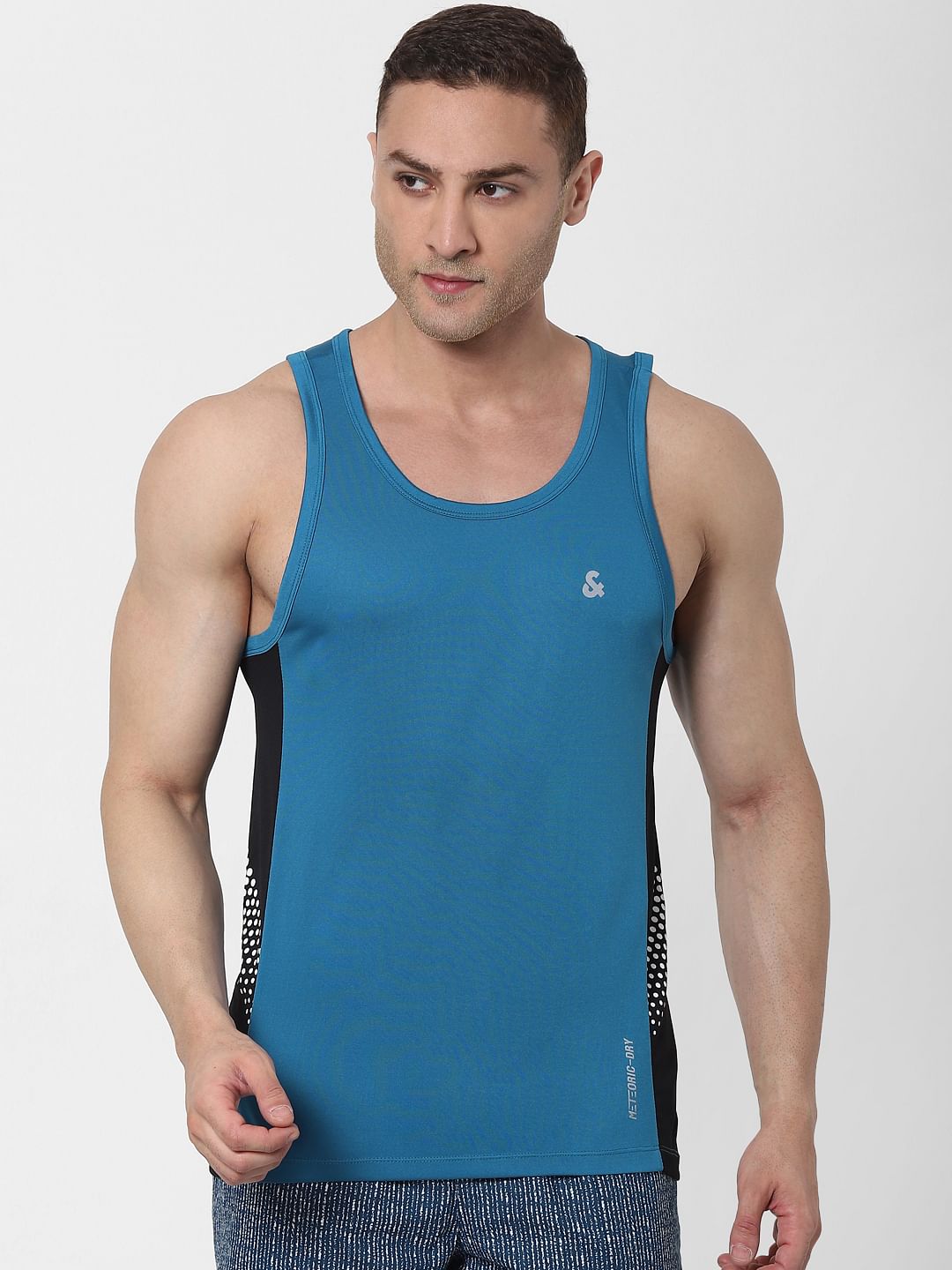 Blue Logo Print Vest
