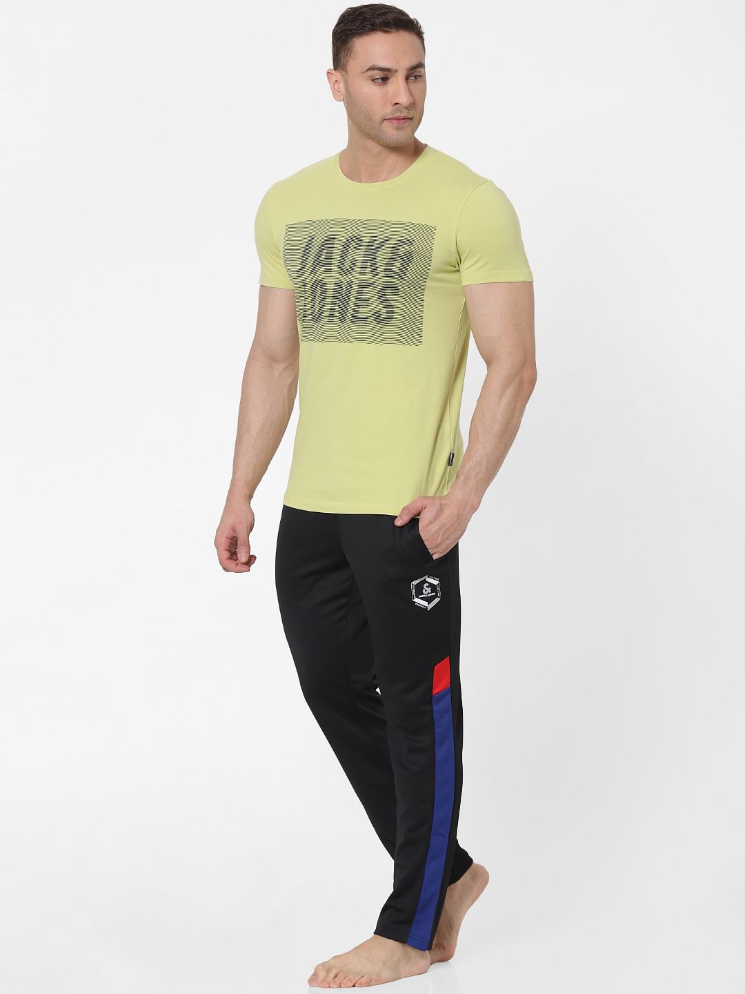 Black Tape Detail Trackpants - S