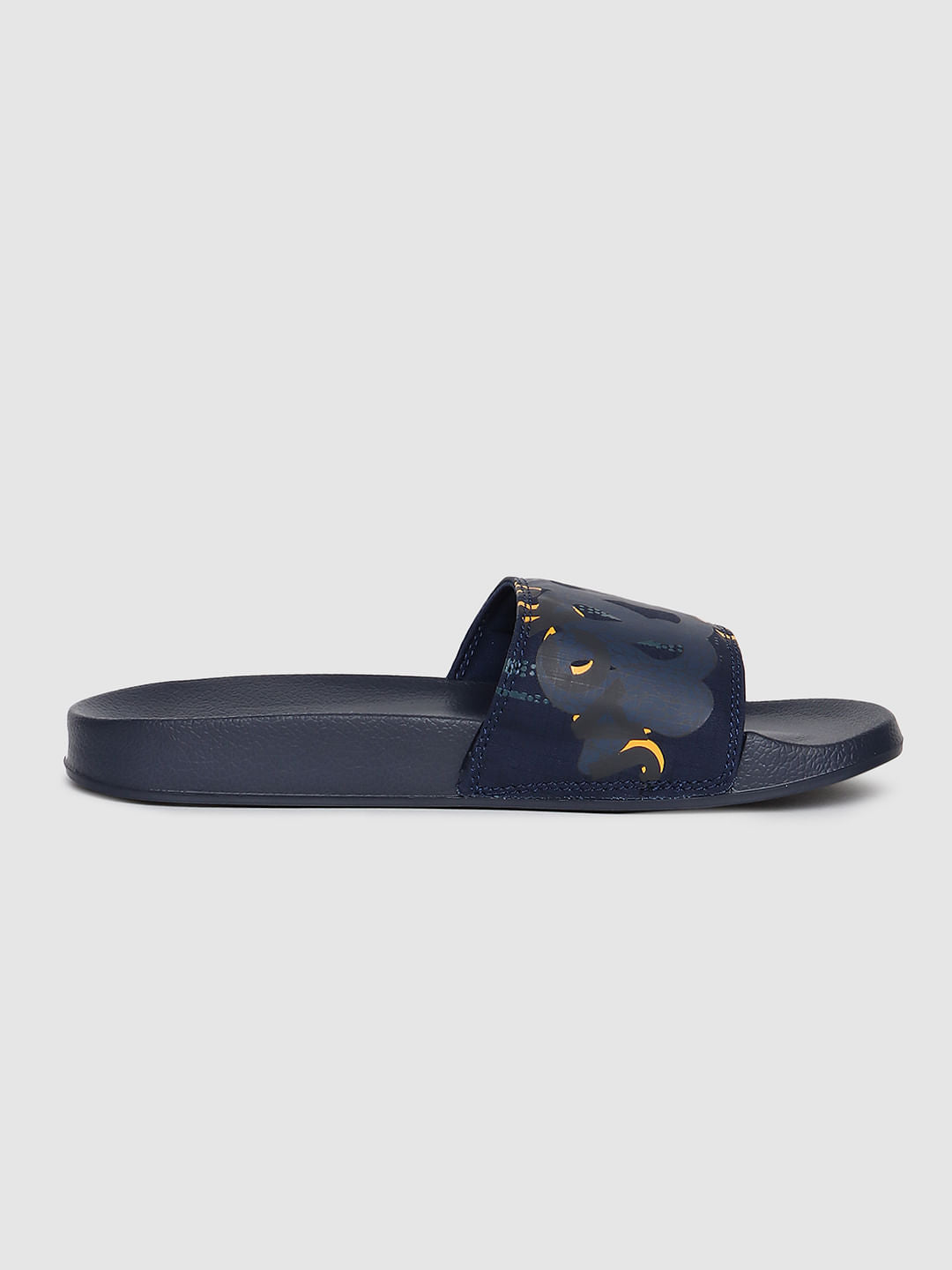 Blue Abstract Print Pool Sliders