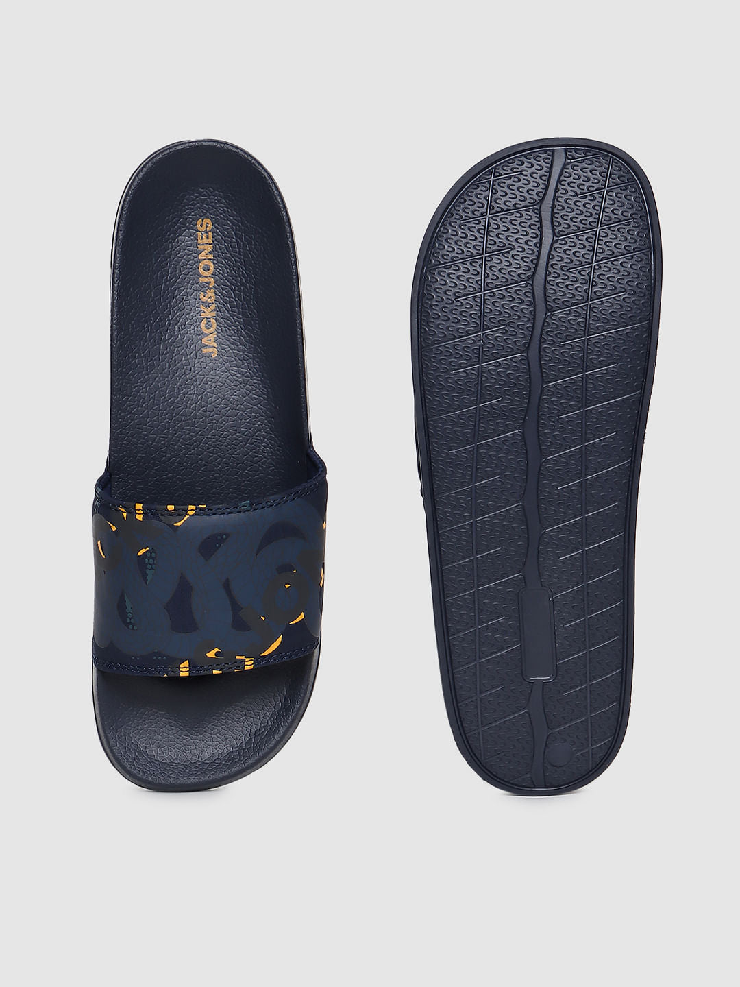 Blue Abstract Print Pool Sliders
