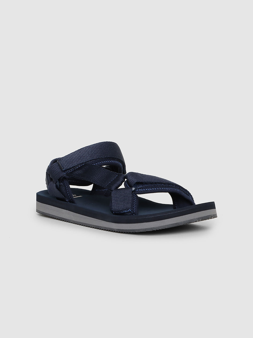 Blue Logo Print Sandals